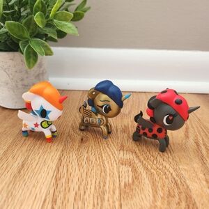 Tokidoki Unicorno 3 Vinyl Figures: Bowie, Cleo, Coccinella Ladybug